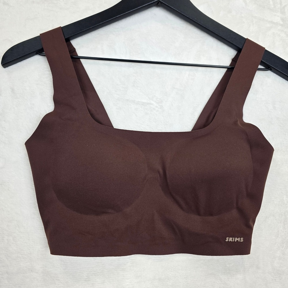 Skims Fits Everybody Scoop Neck Cocoa Brown Bralette size Small wireless